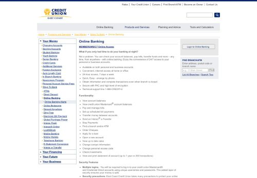 East Coast Credit Union Online Banking Login East Coast Credit Union Online Banking Login