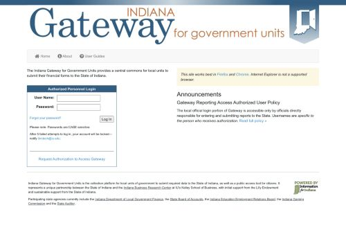 Indiana Gateway Login