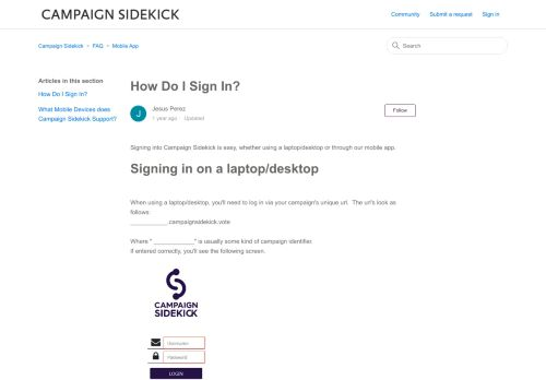 Campaign Sidekick Login