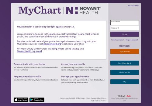 My Novant Mychart Login