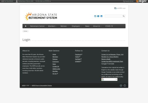 Arizona State Retirement System Login