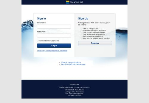 Las Vegas Water Login