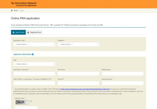 pan-card-token-number-login