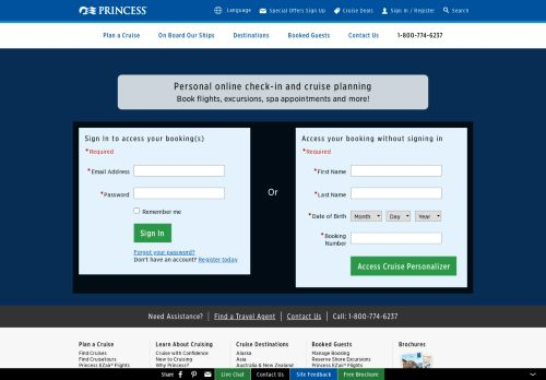 princess cruises personal online check in