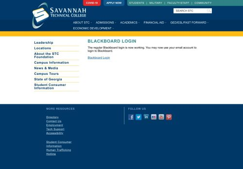 Savannah Tech Blackboard Login Savannah Tech Blackboard Login