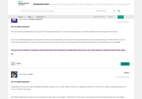Hp Proliant Ilo Default Login