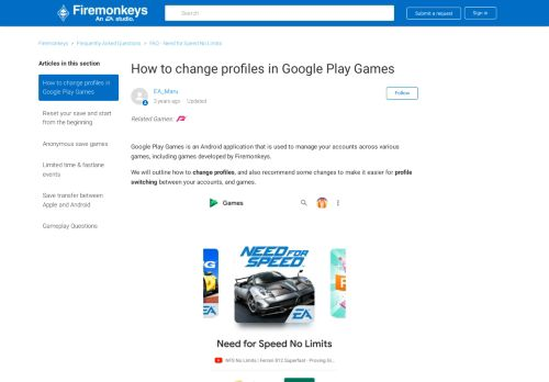 How to change profiles in Google Play Games – Firemonkeys