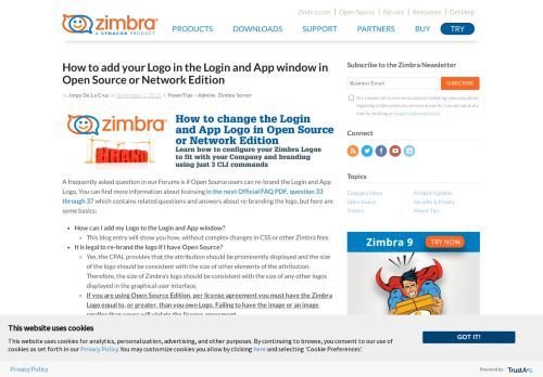 How To Change Zimbra Touch Client Login Logo's 