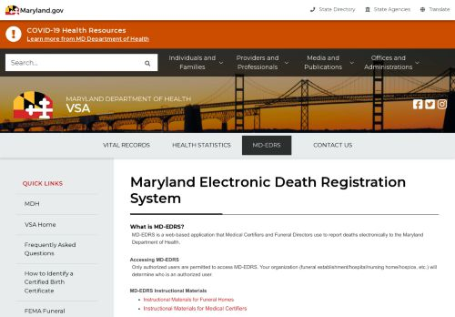 Maryland Death Certificate Login