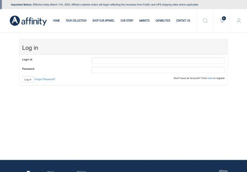 Affinity Apparel Charter Login