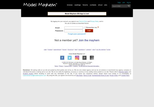 Model Mayhem Username And Password
