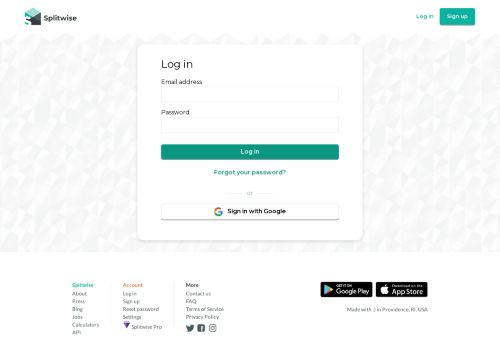 Splitwise Login / Signup - UpLabs