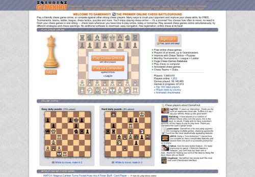 GAMEKNOT.COM Web Analytics, Alternative Sites For chess